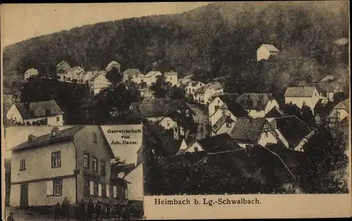 Ak Heimbach Bad Schwalbach im Taunus, Gesamtansicht, Gastwirtschaft Joh. Dauer