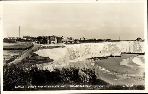 Ak Broadstairs Kent England, Captain Digby and Kingsgate Bay