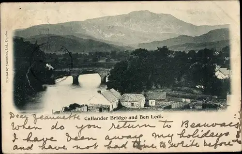 Ak Callander Schottland, Bridge and Ben Ledi