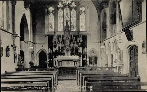 Ak Sidmouth South West England, Convent Church of the Assumption, altar