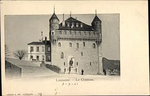 Ak Lausanne Kanton Waadt, vue générale du Château