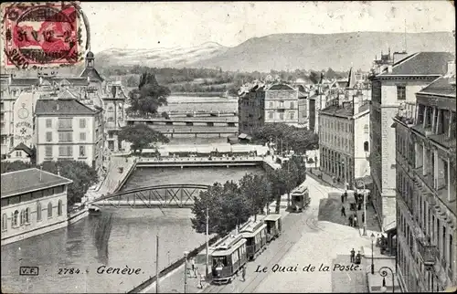 Ak Genève Genf Schweiz, Le Quai de la Poste