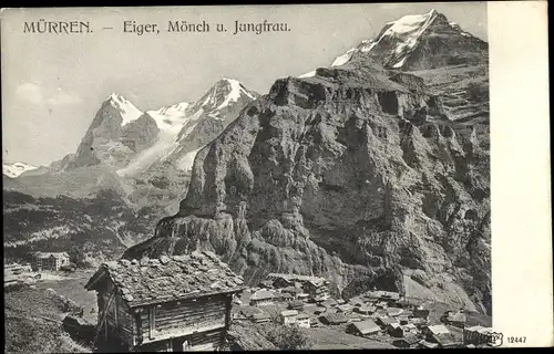 Ak Mürren Kanton Bern Schweiz, Eiger, Mönch, Jungfrau