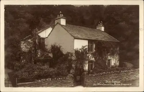 Ak Grasmere Lake District Cumbria England, Dove Cottage, Wordsworth's Home