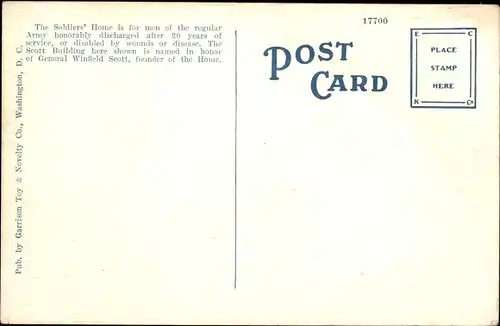 Ak Washington DC USA, Scott Building and Andersons Cottage, US Soldiers' Home