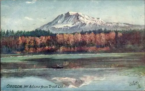 Künstler Ak Oregon USA, Mt. Adams from Trout Lake
