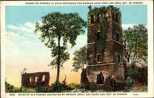 Ak Panama, Ruinas de Panama La Vieja destruida por Morgan hace unos 300 anos