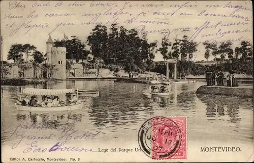 Ak Montevideo Uruguay, Lago del Parque Urbano