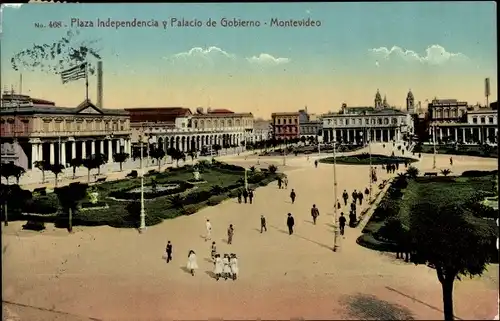 Ak Montevideo Uruguay, Plaza Independencia, Palacio de Gobierno