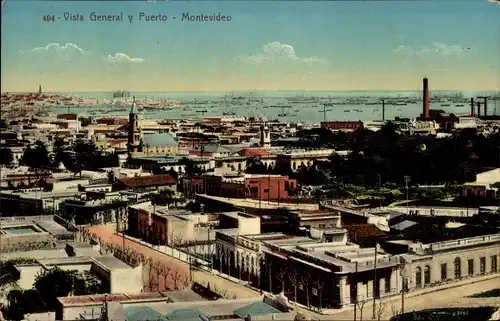 Ak Montevideo Uruguay, Vista general, puerto