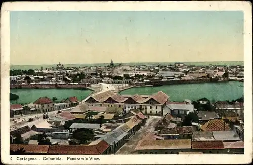 Ak Cartagena Colombia Kolumbien, Panorama
