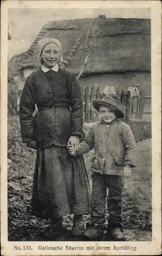 Ak Galizische Bäuerin mit ihrem Sohn