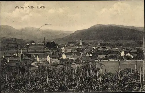 Ak Villé Weiler Elsass Bas Rhin, Panorama