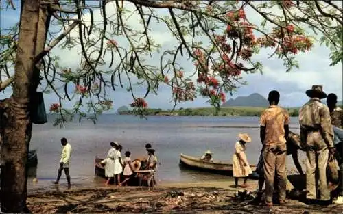 Ak Martinique, Trois Rivieres, Rückkehr der Fischer