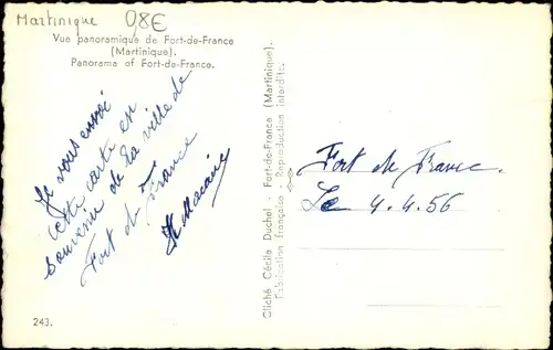 Ak Fort de France Martinique, Vue panoramique
