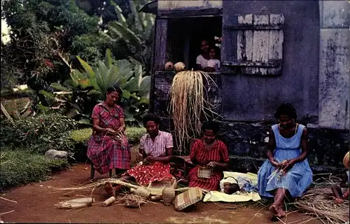 Ak Morne des Esses Martinique, Travail de la vannerie caraibe