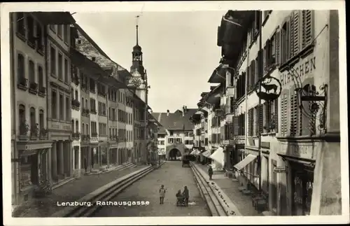 Ak Lenzburg Kanton Aargau, Rathausgasse, Gasthaus zum Hirschen
