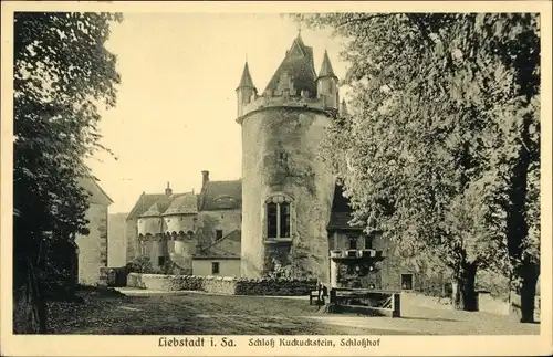 Ak Liebstadt Erzgebirge Sachsen, Schloss Kuckuckstein, Schlosshof