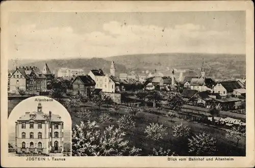 Ak Idstein im Taunus Hessen, Blick vom Bahnhof und Altenheim