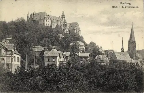 Ak Marburg an der Lahn, Blick von der Sybelstraße