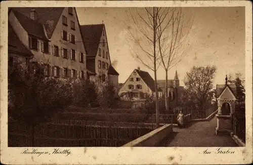 Ak Riedlingen an der Donau Württemberg, Am Graben