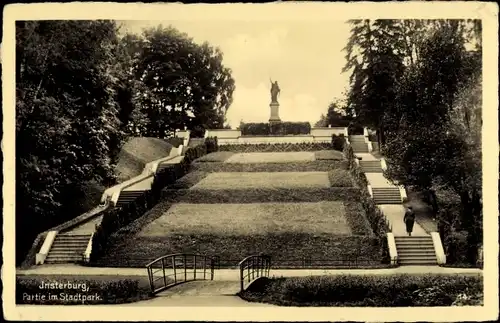 Ak Tschernjachowsk Insterburg Ostpreußen, Partie im Stadtpark