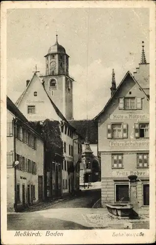 Ak Meßkirch bei Sigmaringen, Bahnhofstraße, Geschäft