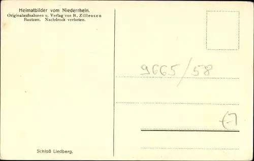 Ak Liedberg Korschenbroich am Niederrhein, Schloss, Turm