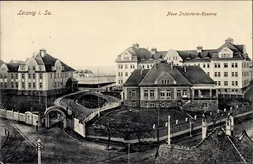 Ak Leisnig in Sachsen, Neue Infanterie Kaserne