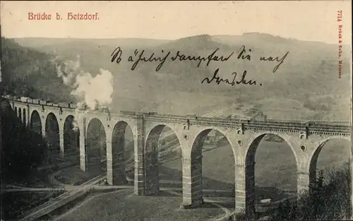 Ak Hetzdorf Flöha in Sachsen, Hetzdorfer Viadukt