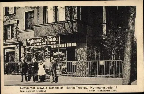 Ak Berlin Treptow, Restaurant Oswald Schöneich, Hoffmannstraße 17