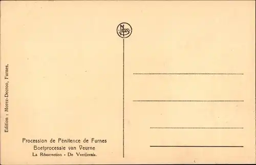 Ak Furnes Veurne Westflandern, Procession de Penitence