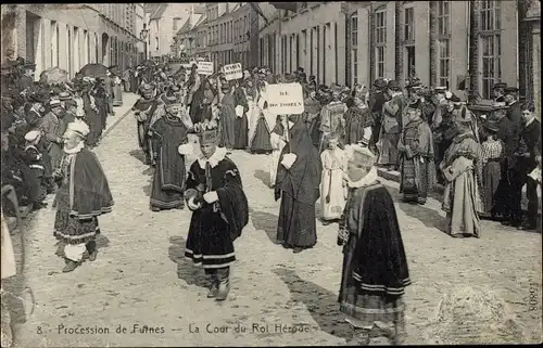 Ak Furnes Westflandern, Procession, La Cour du Roi Hérode