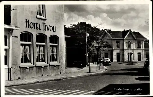 Ak Oudenbosch Nordbrabant, Station, Hotel Tivoli