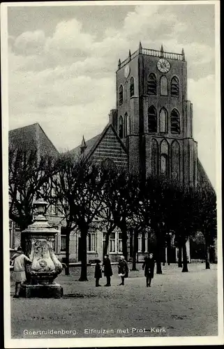 Ak Geertruidenberg Nordbrabant Niederlande, Elfhuizen met Prot. Kerk