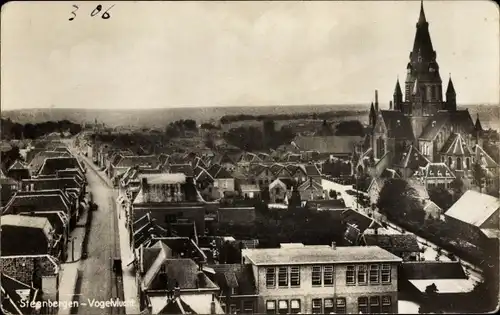 Ak Steenbergen Nordbrabant Niederlande, Vogelvlucht, Kirche