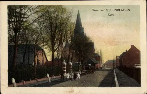 Ak Steenbergen Nordbrabant Niederlande, Dam