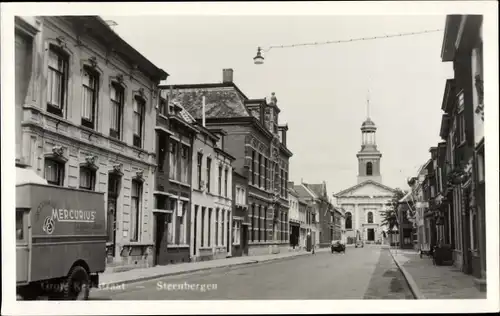 Ak Steenbergen Nordbrabant Niederlande, Groote Kerkstraat, Kirche, Mercurius-Lieferwagen