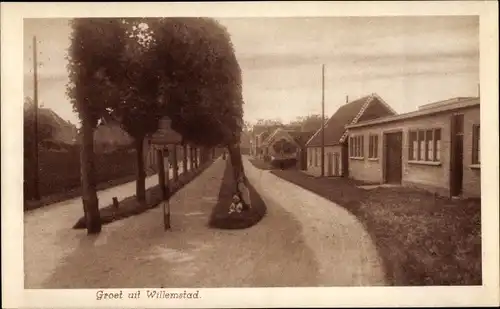 Ak Willemstad Nordbrabant Niederlande, Straßenpartie