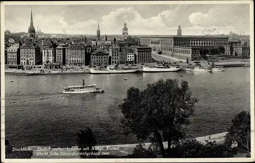 Ak Stockholm Schweden, Utsikt fran Skeppsholmskyrkans torn