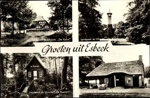 Ak Esbeek Nordbrabant Niederlande, Landgoed de Utrecht, De Klevit, De Brandtoren, De Koevert