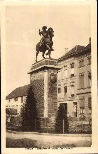 Ak Breda Nordbrabant Niederlande, Standbeeld Stadh. Willem III