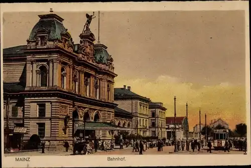 Ak Mainz am Rhein, Bahnhof