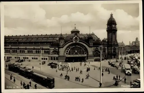 Ak Köln am Rhein, Hauptbahnhof, Straßenbahn