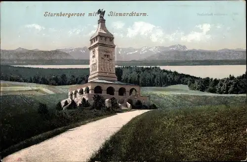 Ak Assenhausen Berg am Starnberger See, Bismarckturm