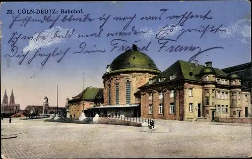 Ak Deutz Köln am Rhein, Bahnhof