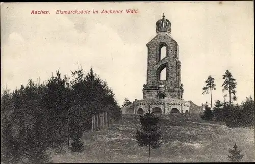 Ak Aachen in Nordrhein Westfalen, Bismarcksäule, Aachener Wald