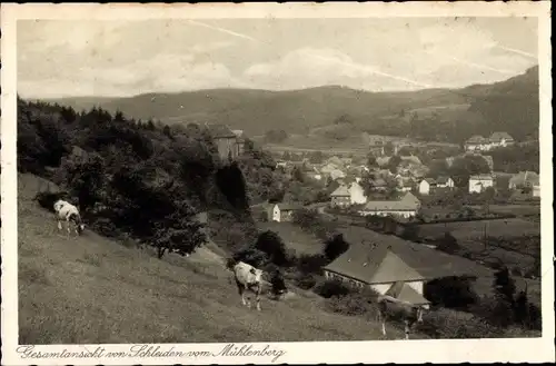 Ak Schleiden in der Eifel, Gesamtansicht vom Mühlenberg