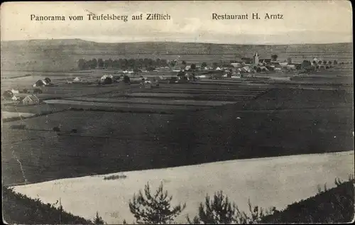 Ak Zyfflich Kranenburg, Panorama vom Teufelsberg, Restaurant H. Arntz
