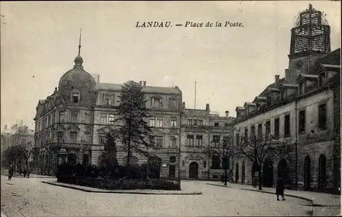 Ak Landau in der Pfalz, Place de la Poste